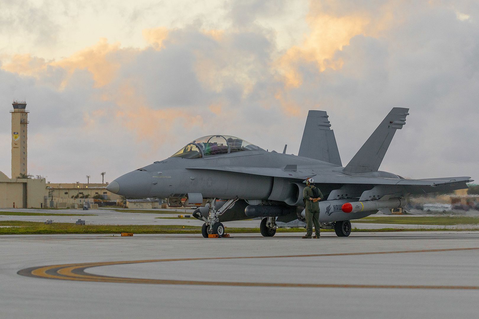 18D Hornet Aircraft With Marine All Weather Fighter Attack Squadron 533 Prepares To Take Off From Andersen Air Force Base Guam June 14 2022
