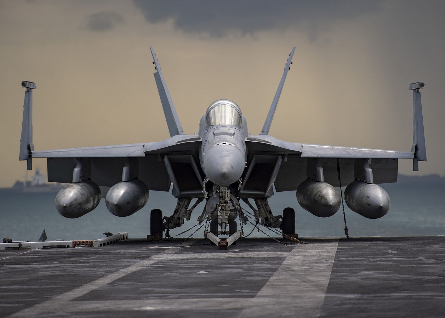 Rests On The Flight Deck Of The Aircraft Carrier USS Nimitz Rests On The Flight Deck Of The Aircraft Carrier USS Nimitz