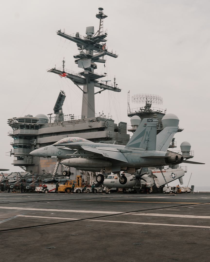  Approaches The Flight Deck Of The Aircraft Carrier USS Theodore Roosevelt