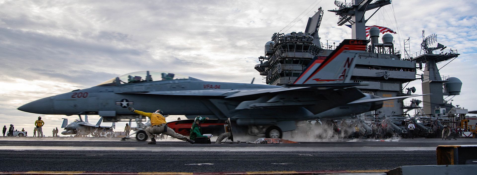  Launches Off The Flight Deck Of The Aircraft Carrier USS Nimitz