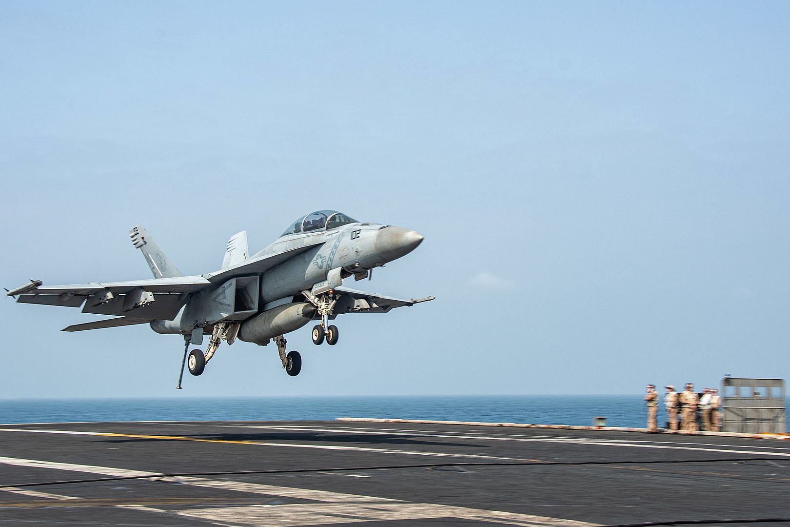  102 Prepares To Land On The Flight Deck Of Aircraft Carrier USS Ronald Reagan