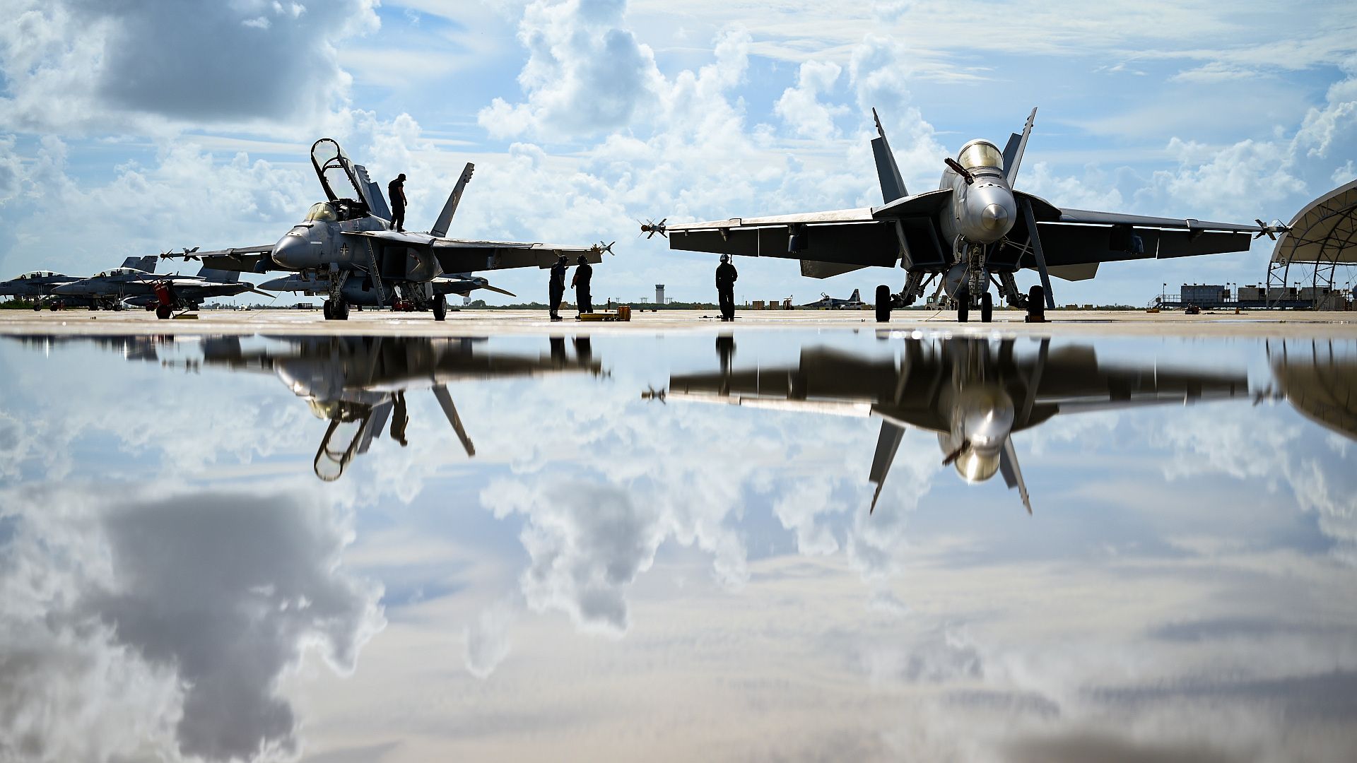 18F Super Hornets Attached To The Gladiators Of Strike Fighter Squadron 106 Are Seen On The Flight Line At Naval Air Station Key West S Boca Chica Field In Key West