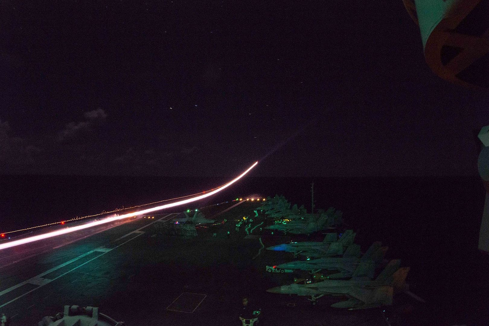 FA 18E Super Hornet Assigned To Carrier Air Wing 5 Launches From The Flight Deck Of The Navy S Only Forward Deployed Aircraft Carrier USS Ronald Reagan