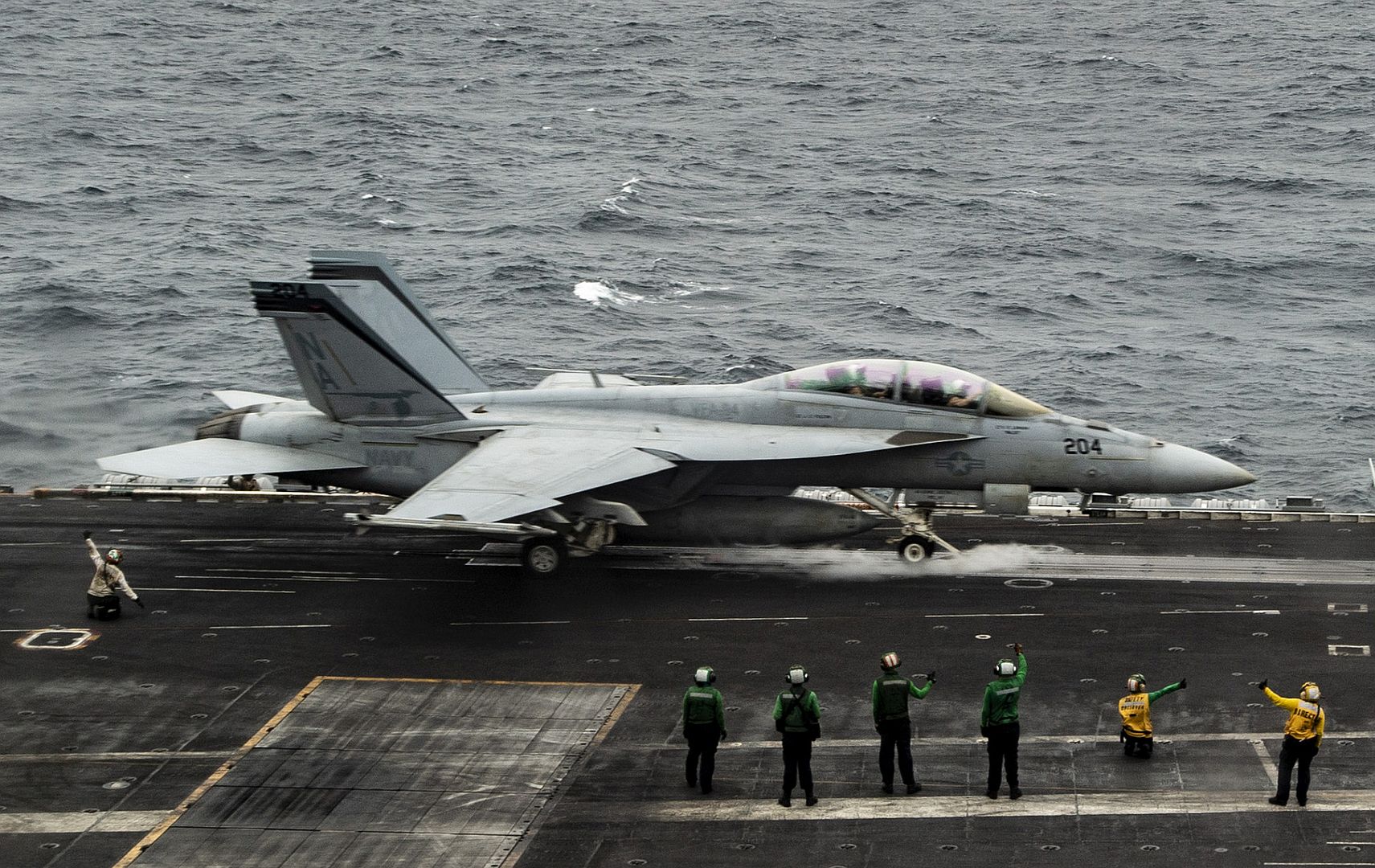 FA 18E Super Hornet From The Mighty Shrikes Of Strike Fighter Squadron 94 Launches Off The Flight Deck Of The Aircraft Carrier USS Nimitz