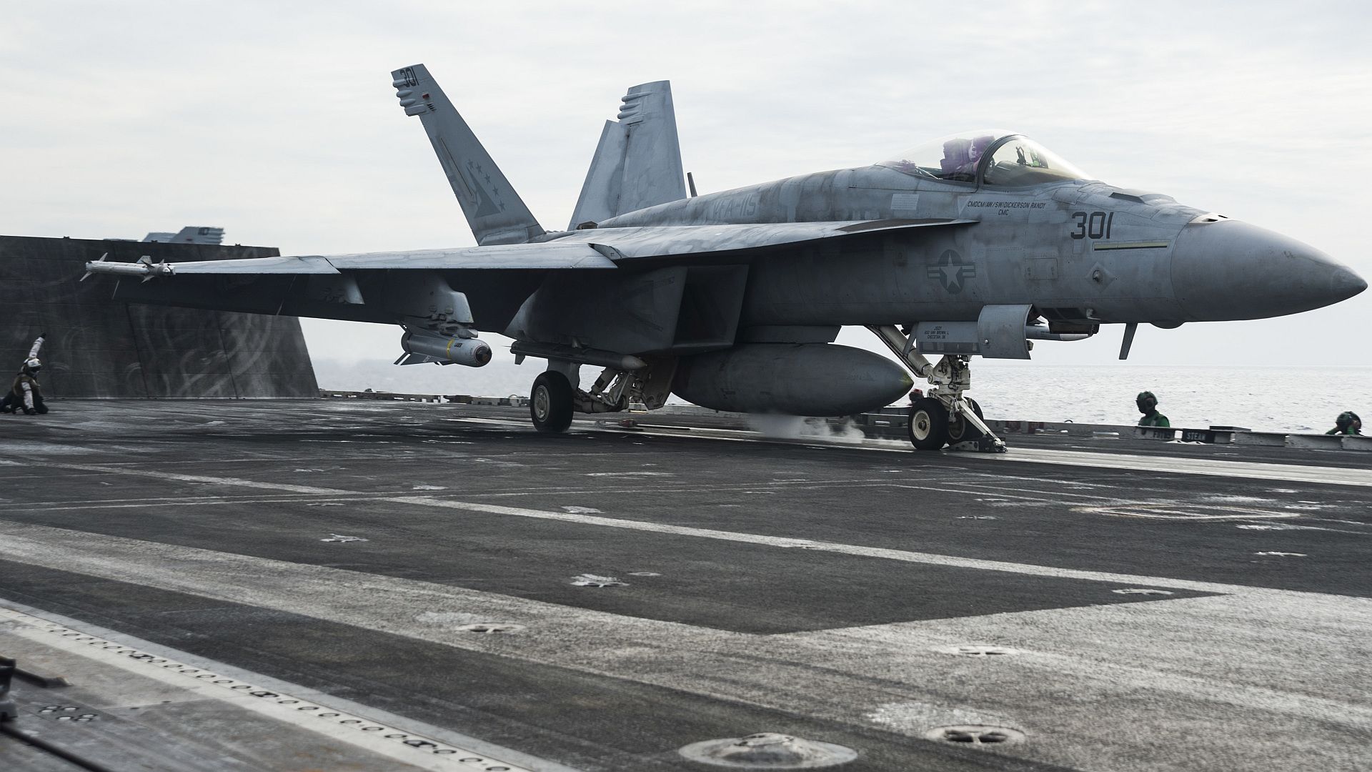 FA 18E Assigned To The Eagles Of Strike Fighter Squadron VFA 115 Launches Off The Flight Deck Of The Aircraft Carrier USS Ronald Reagan