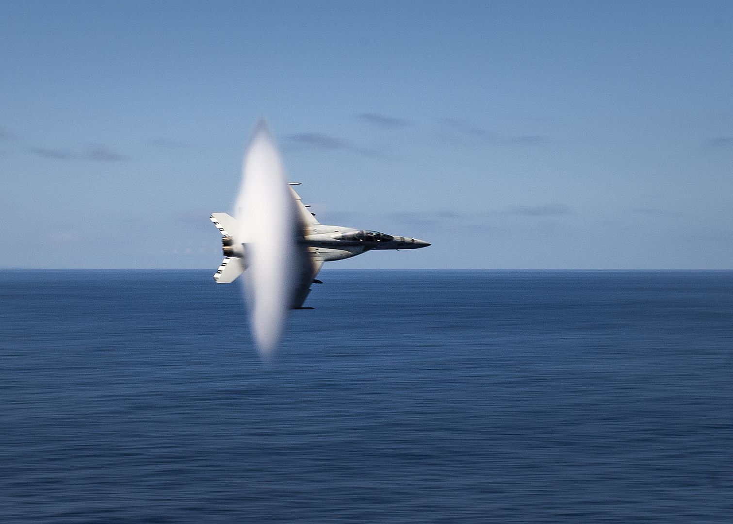 FA 18F Super Hornet From The Fighting Redcocks Of Strike Fighter Squadron VFA 22 Breaks The Sound Barrier