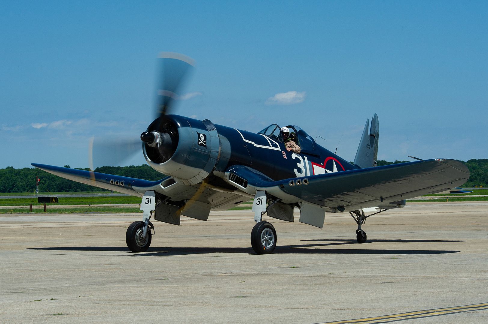 1D Corsair Flown By Mike Spalding Chief Pilot Military Aviation Museum Taxis After A Heritage Flight With Strike Fighter Squadron