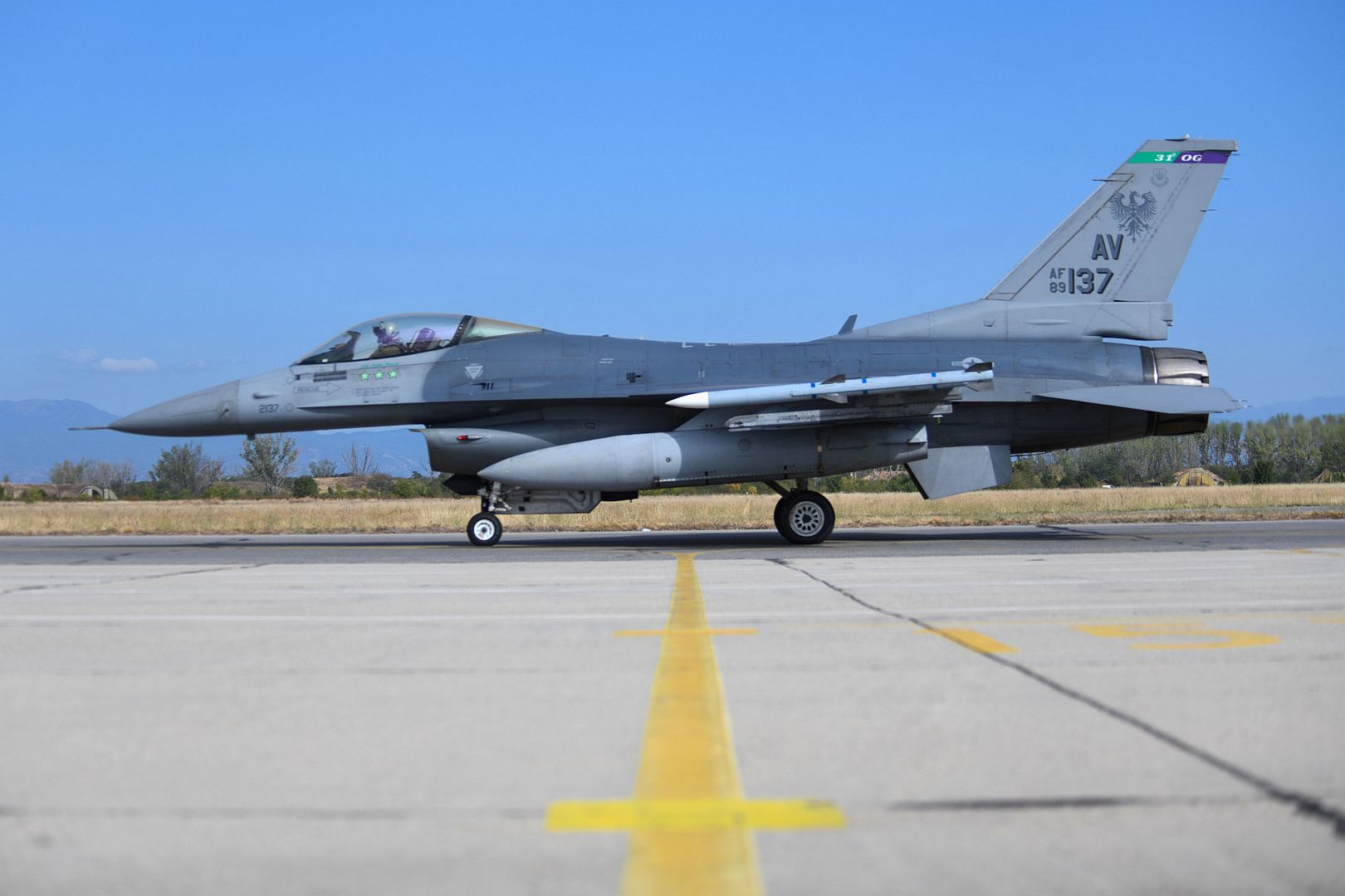 F 16 Fighting Falcon Assigned To The 555th Fighter Squadron Aviano Air Base Italy 