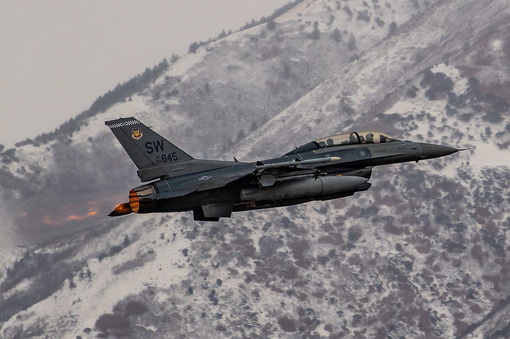 F 16 Viper Pilot Assigned To The 55th Fighter Squadron Takes Off While Participating In The Weapons Systems Evaluation Program