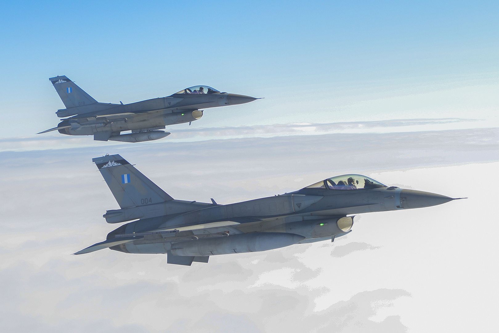 F 16s Fly Beside A B 52 Stratofortress Assigned To The 5th Bomb Wing At Minot Air Force Base North Dakota 