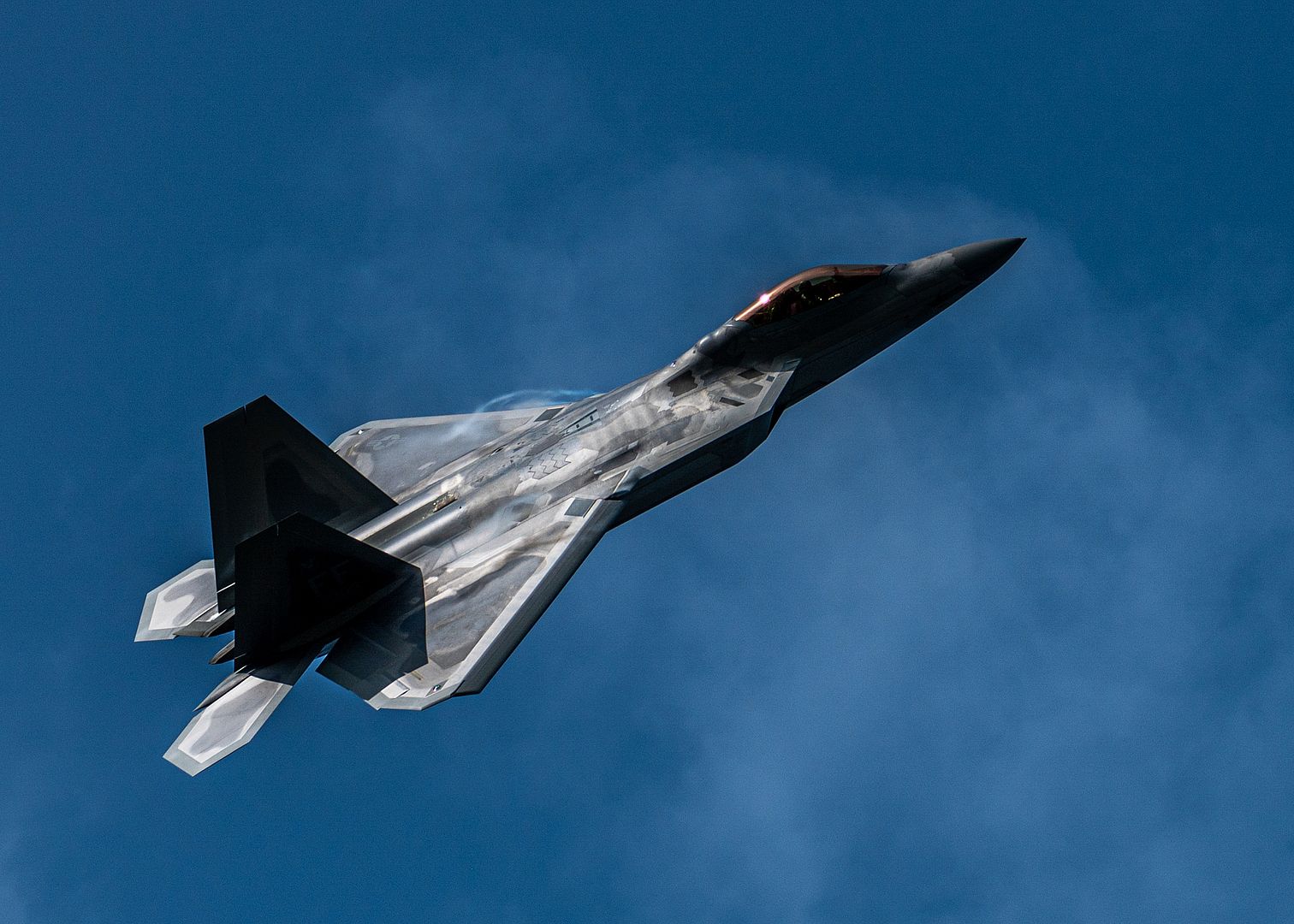 F 22 Raptor Demonstration Team Commander And Pilot Flies Over Selfridge Air National Guard