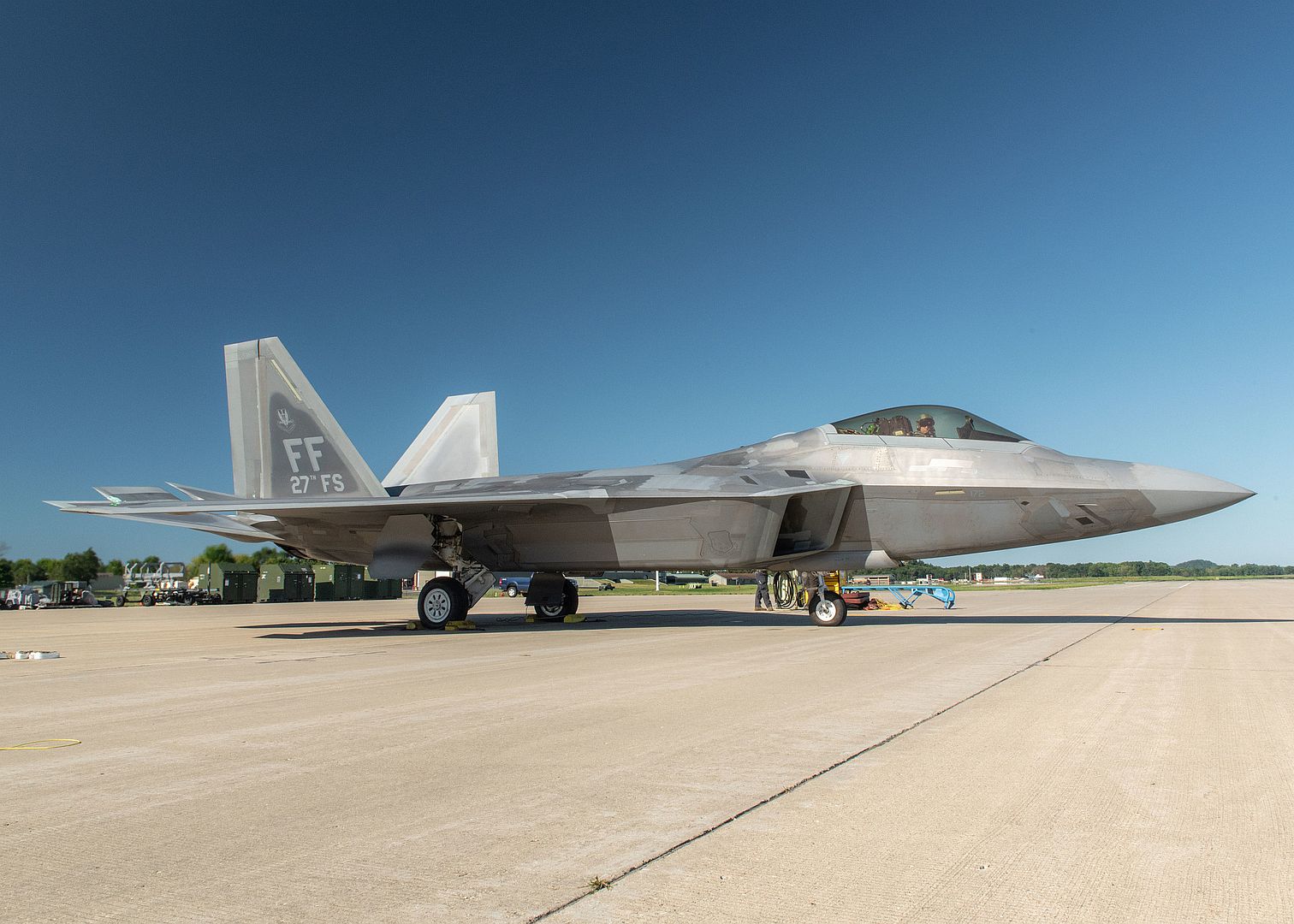 F 22 Raptor Assigned To The 27th Fighter Squadron Joint Base Langley Eustis Virginia Participates In The Nothern Lightning 2020 Exercise