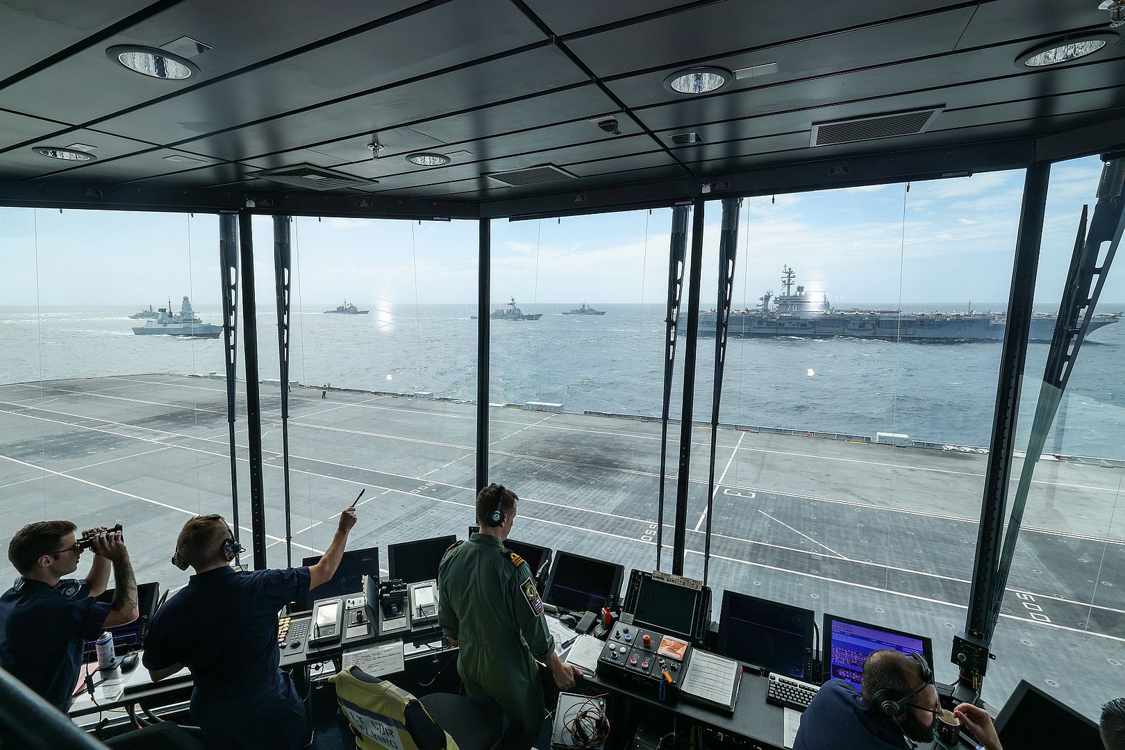 Flight Control Centre Overlooking Flight Deck Operations Task Group Formation And Air Space