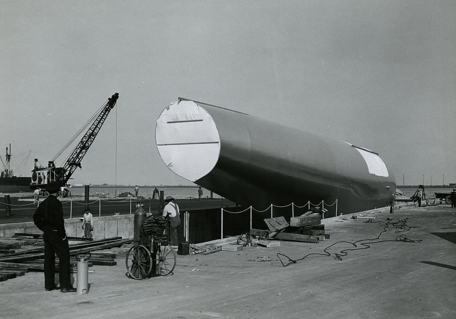 Flying Boat Section Being Placed At Dock June 15 1946 429kmGGP56nLVivLNznPqH Flying Boat Section Being Placed At Dock June 15 1946 429kmGGP56nLVivLNznPqH