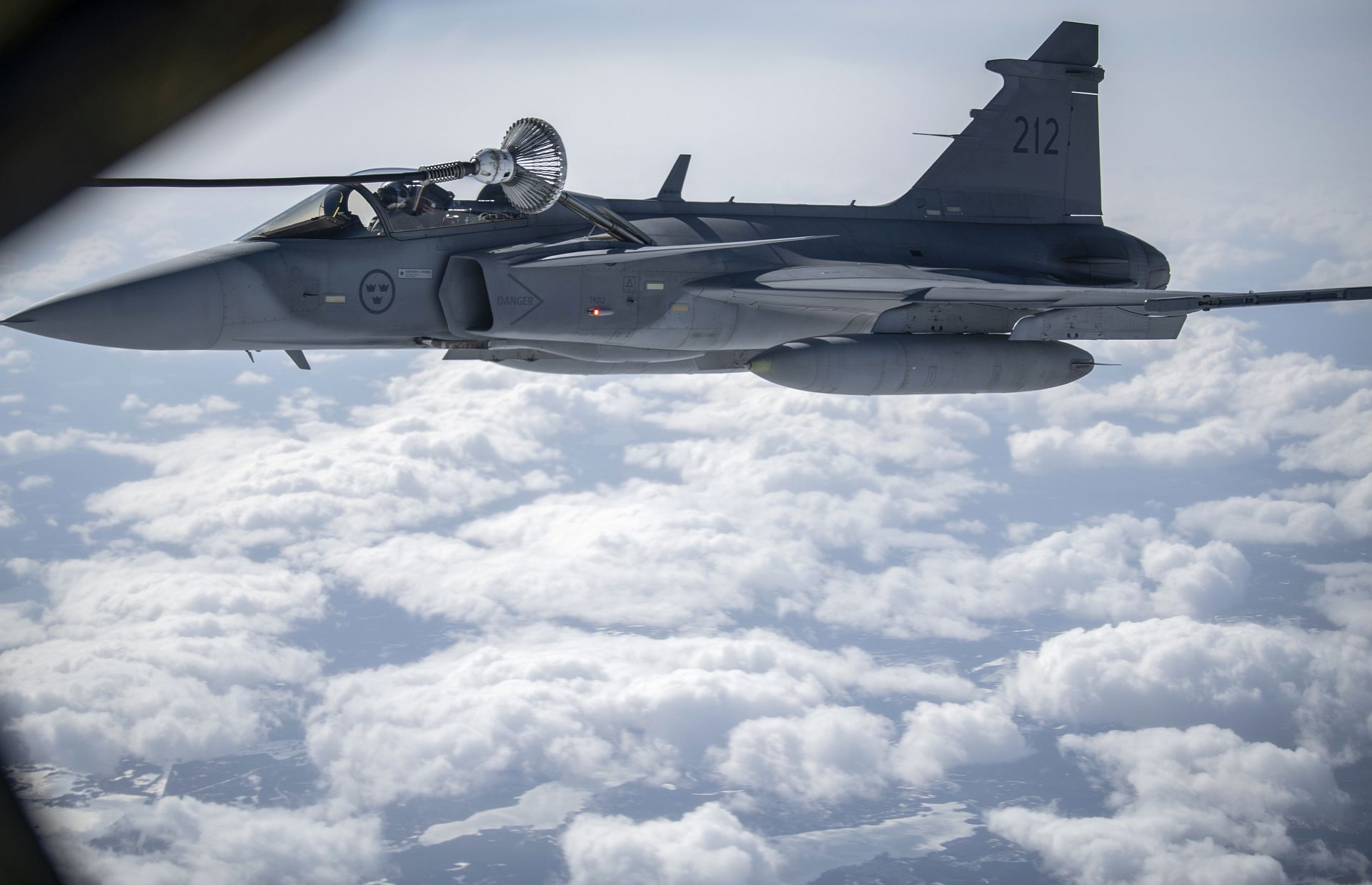 Gripen Receives Fuel From A KC 135 Stratotanker From The 100th Air Refueling Wing RAF Mildenhall