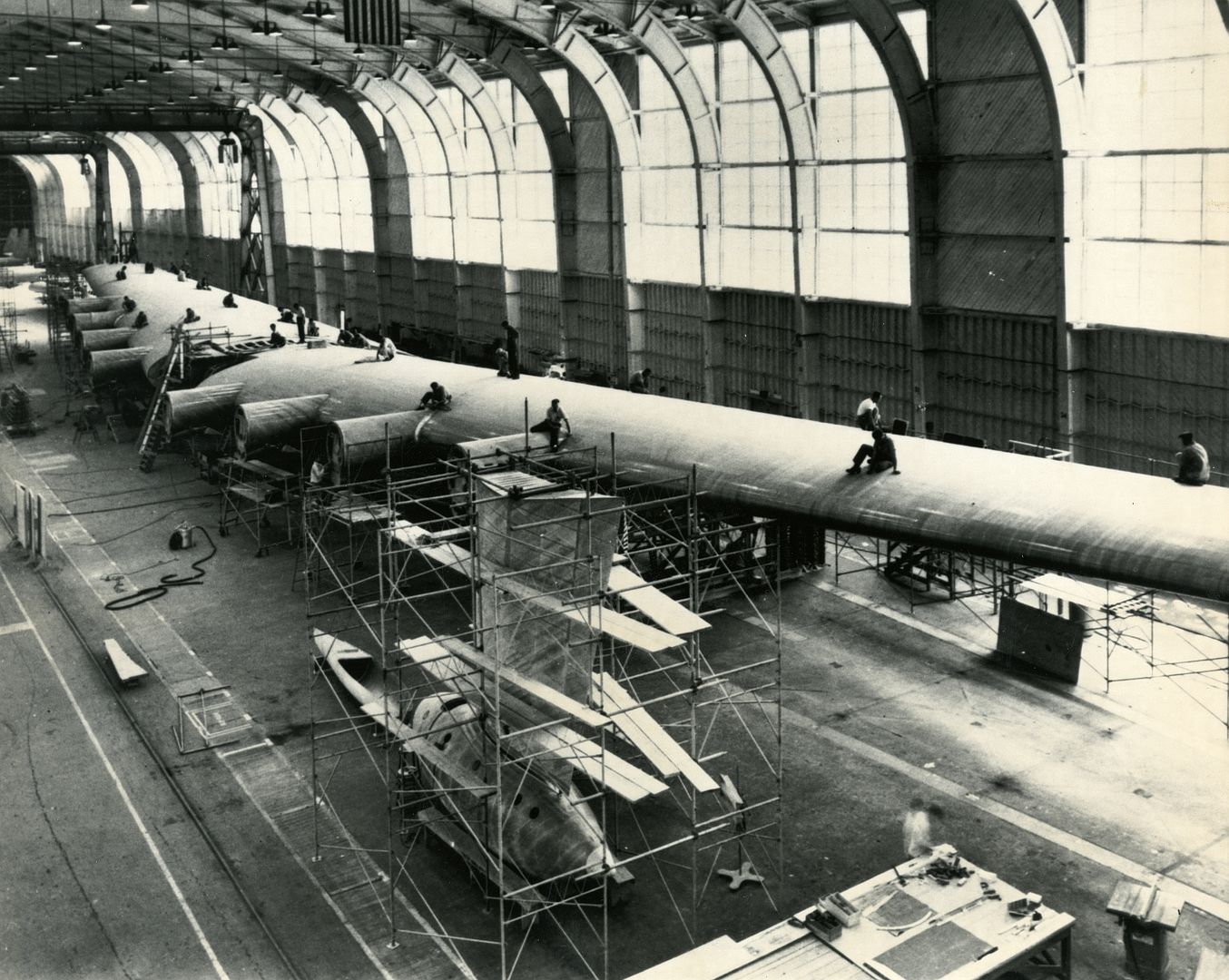 Hughes Flying Boat Wing Assembly Culver City California  Hughes Flying Boat Wing Assembly Culver City California