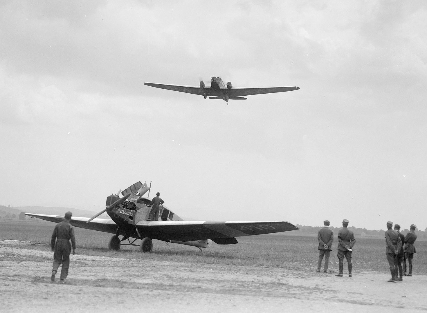 Junkers G 23 In Flight Over A Junkers F13