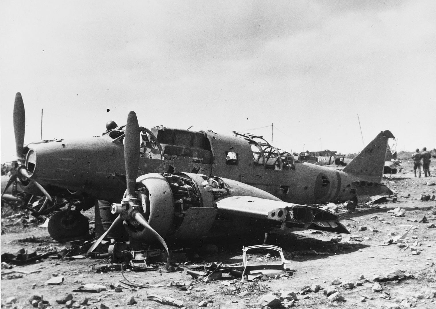 II Dinah Reconnaissance Airplane On An Iwo Jima Airfield 24 February 1945