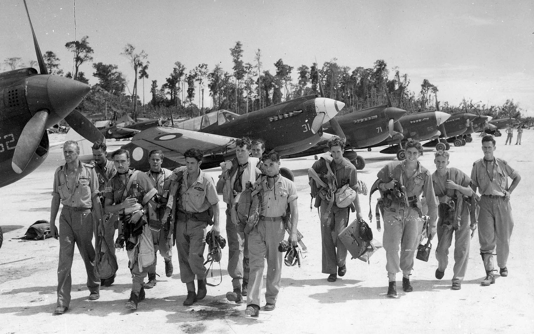 Kittyhawk Squadron Based At Noemfoor Returning From A Daily Strike