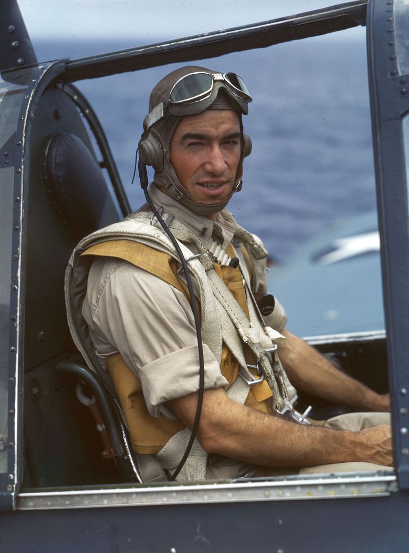  Kristufek In The Cockpit Of Grumman TBF On The USS Yorktown