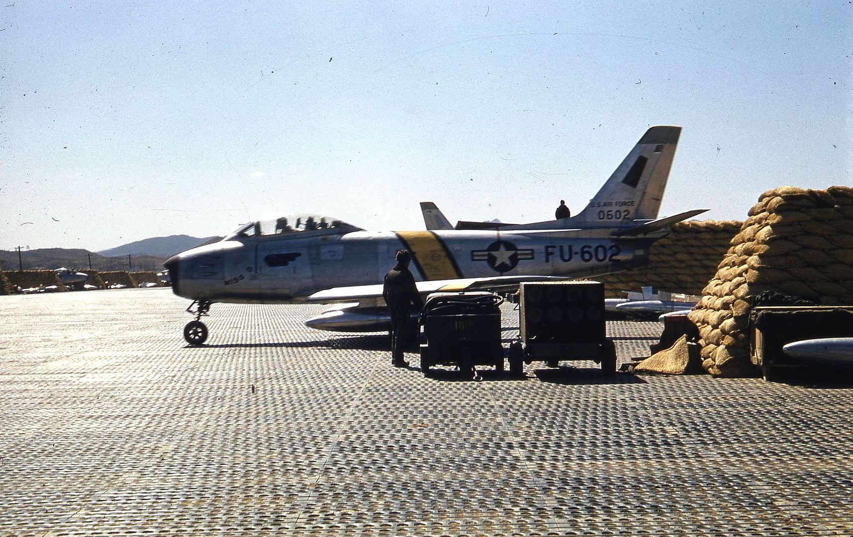 Left Side View Of A North American F 86E Sabre Miss B Sn 50 602 Cn 170 24