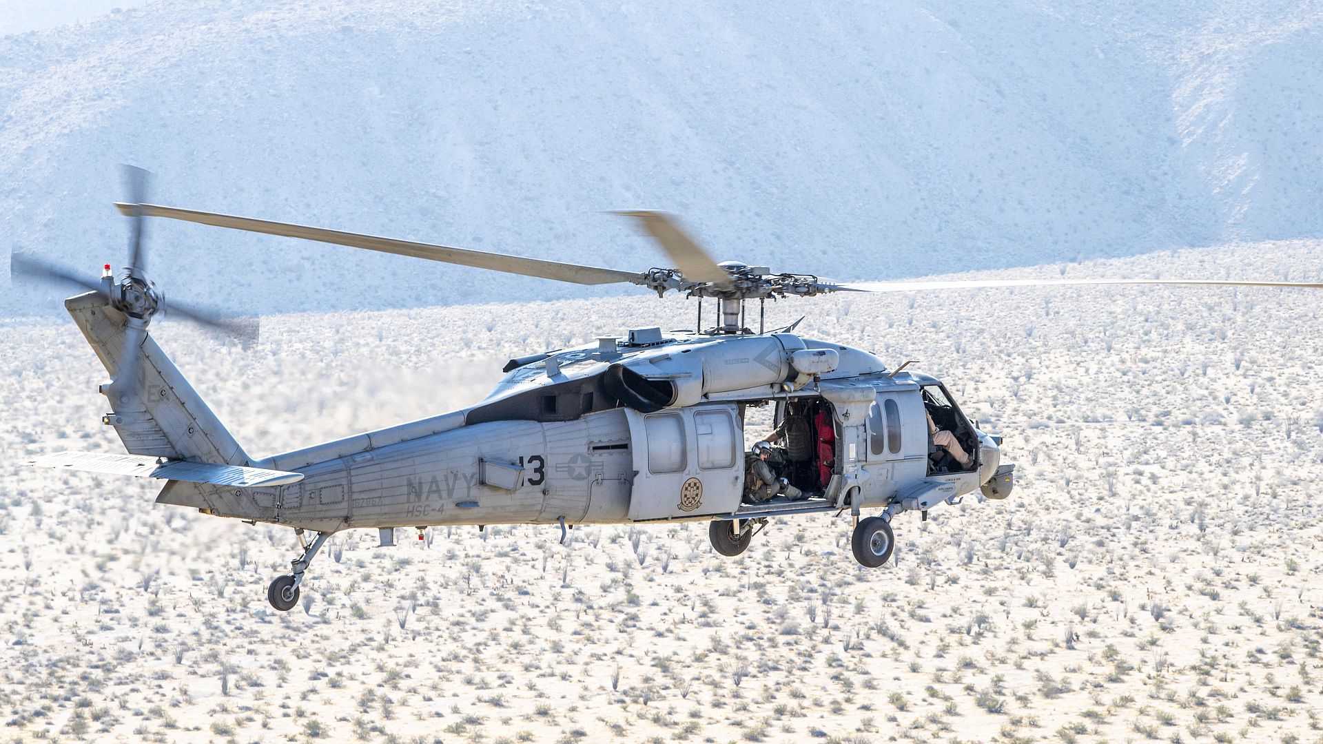 MH 60S Knighthawk Helicopter Assigned To The Black Knights Of Helicopter Sea Combat Squadron HSC 4 