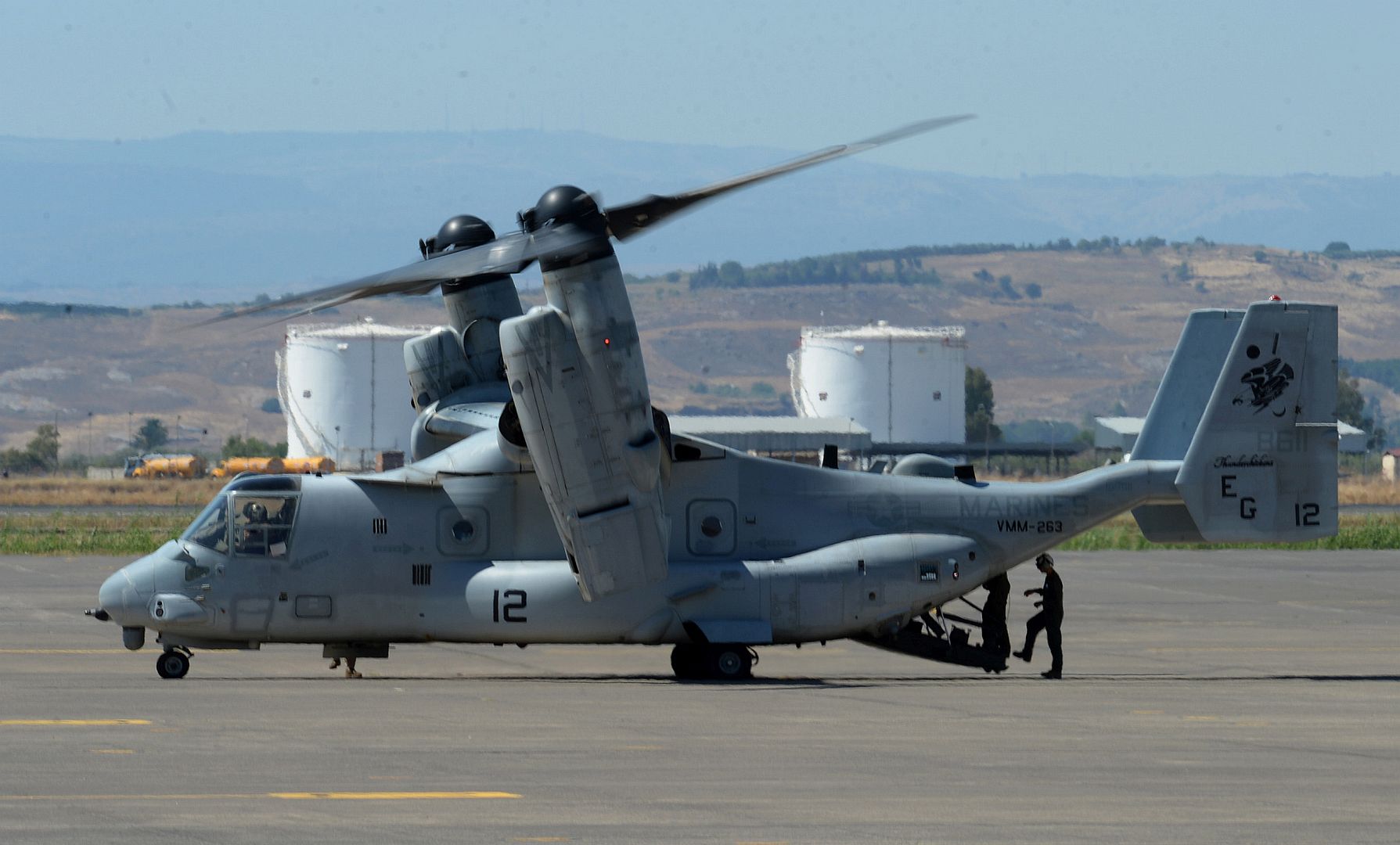 MV 22B Osprey Tiltrotor Aircraft Before Departing Naval Air Station Sigonella July 30 2020