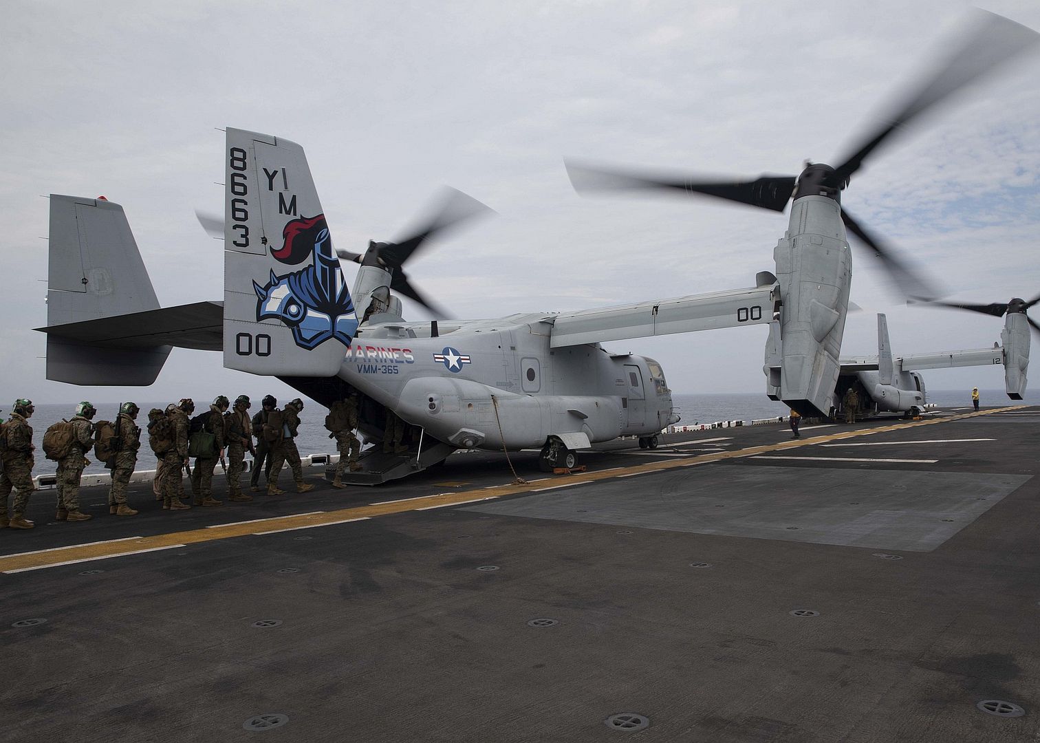 MV 22B Osprey Attached To The Blue Knights Of Marine Medium Tiltrotor Squadron 365 1