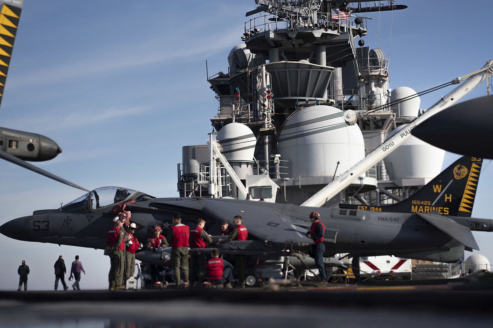Marines Assigned To Marine Medium Tiltrotor Squadron 263 22nd Marine Expeditionary Unit Conduct Ordnance Loading Procedures Aboard USS Kearsarge Marines Assigned To Marine Medium Tiltrotor Squadron 263 22nd Marine Expeditionary Unit Conduct Ordnance Loading Procedures Aboard USS Kearsarge