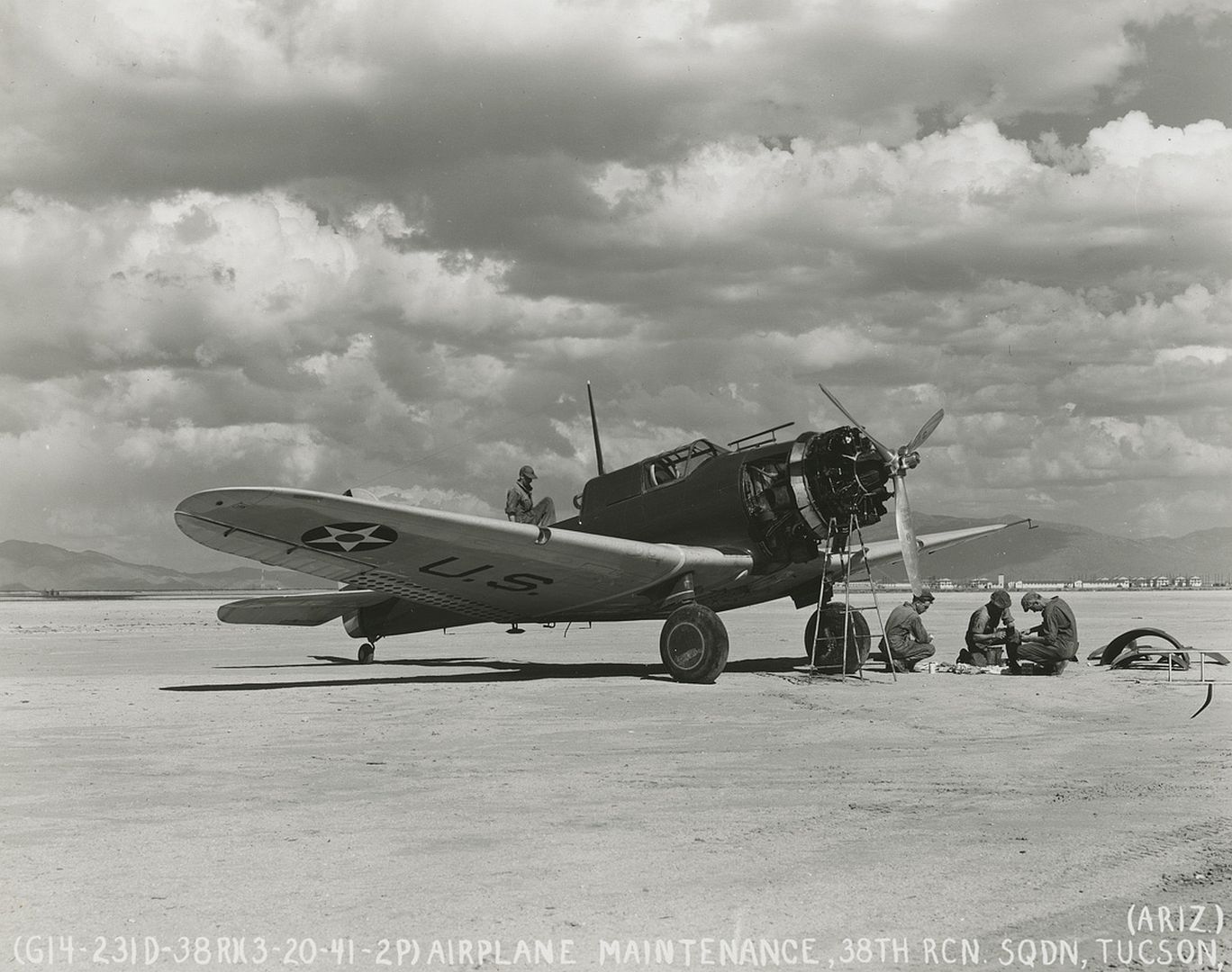 17 Nomad Aircraft Undergoing Maintenance At An Airfield In Near Tucson Arizona March 20 1941