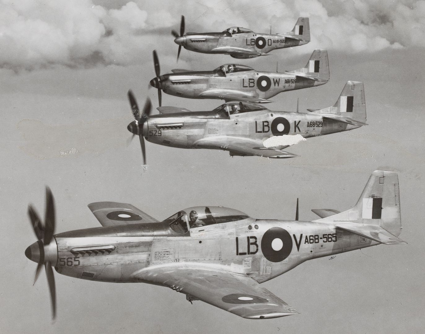  CAC Mustang Aeroplanes Flying In Formation