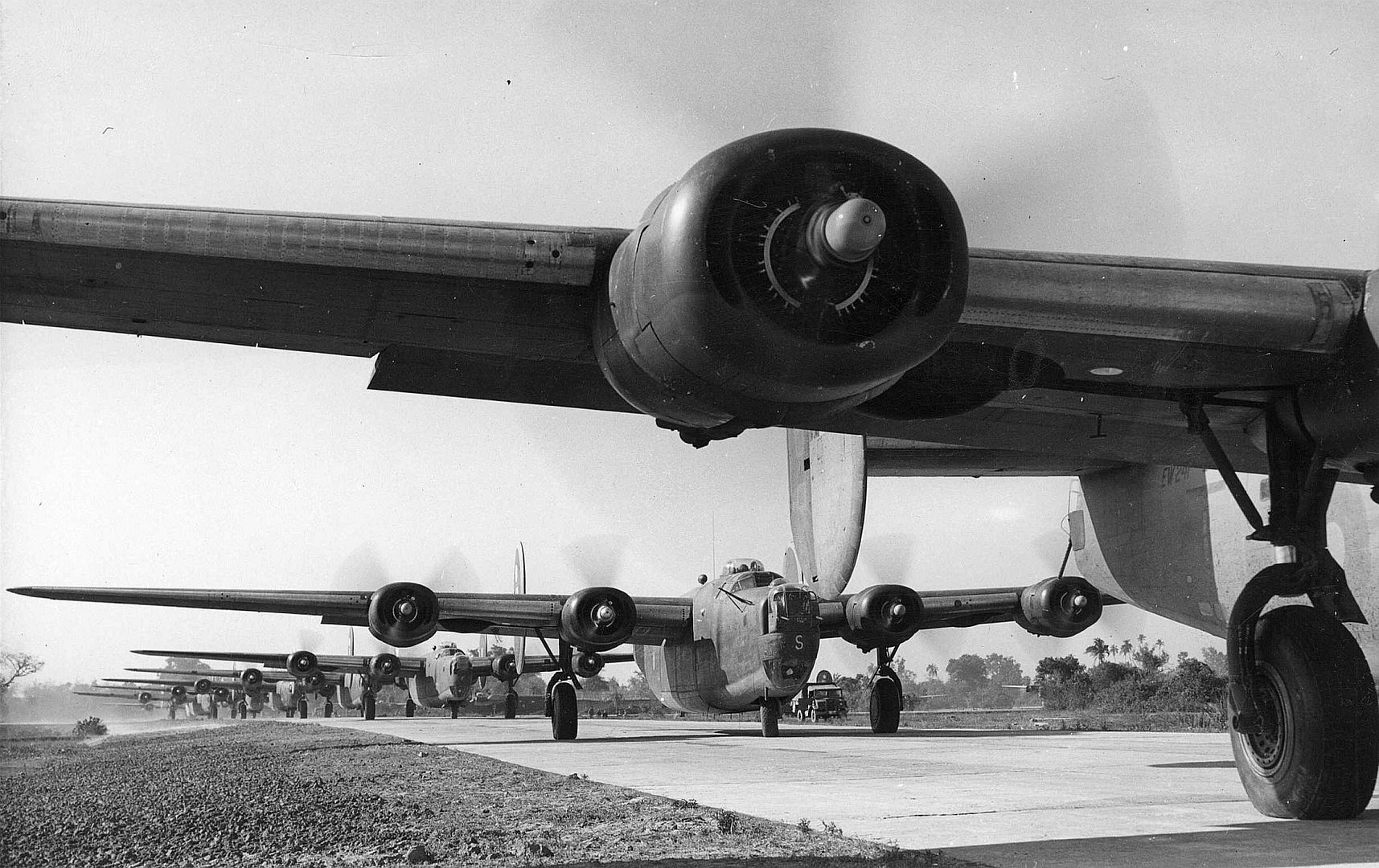 Liberators Taxying Out From A Bengal Airfield For Their Attack On Mandalay  Liberators Taxying Out From A Bengal Airfield For Their Attack On Mandalay