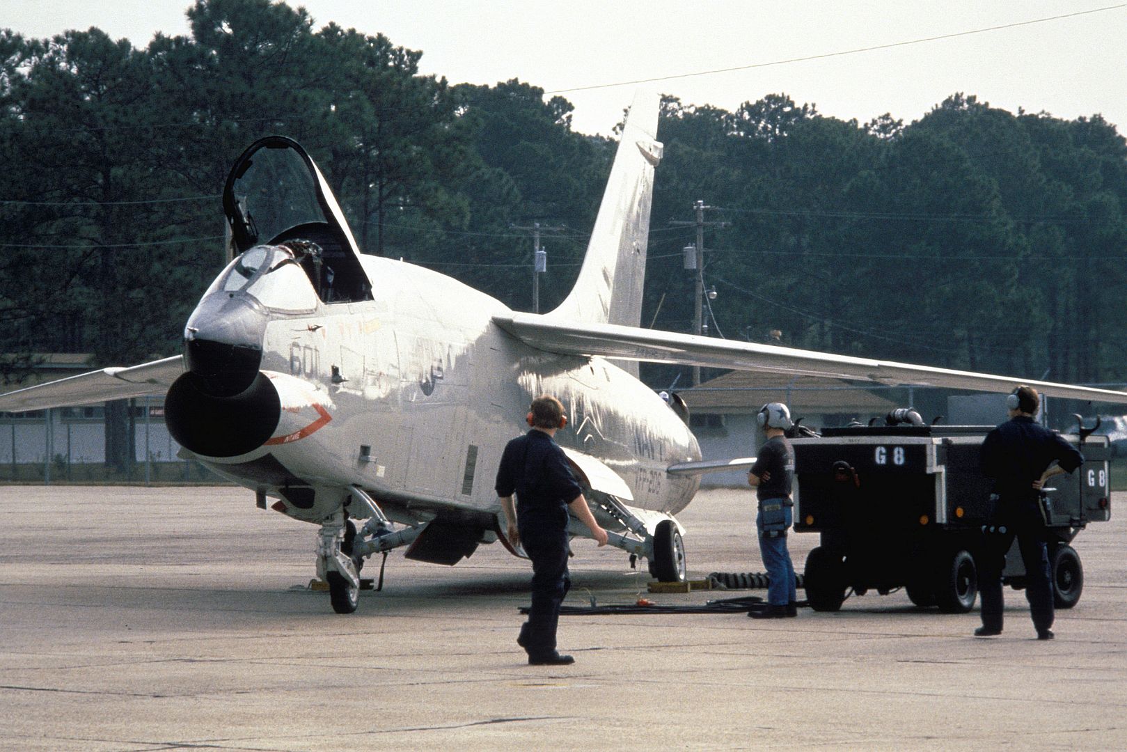 8G Crusader Photo Reconnaissance Aircraft Assigned To Light Photographic Squadron 206 As It Is Prepared For A Flight During Exercise PHOTO FINISH 81