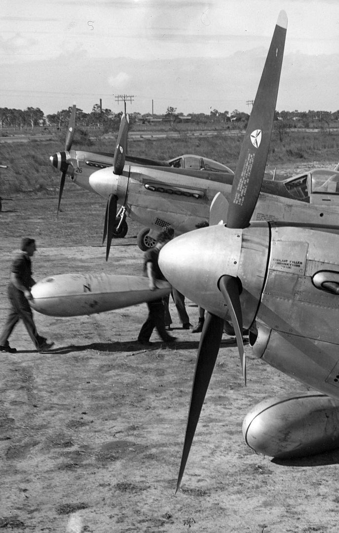 Royal Australian Air Force Mustang Aircraft Refueled By Ground Crew 1944