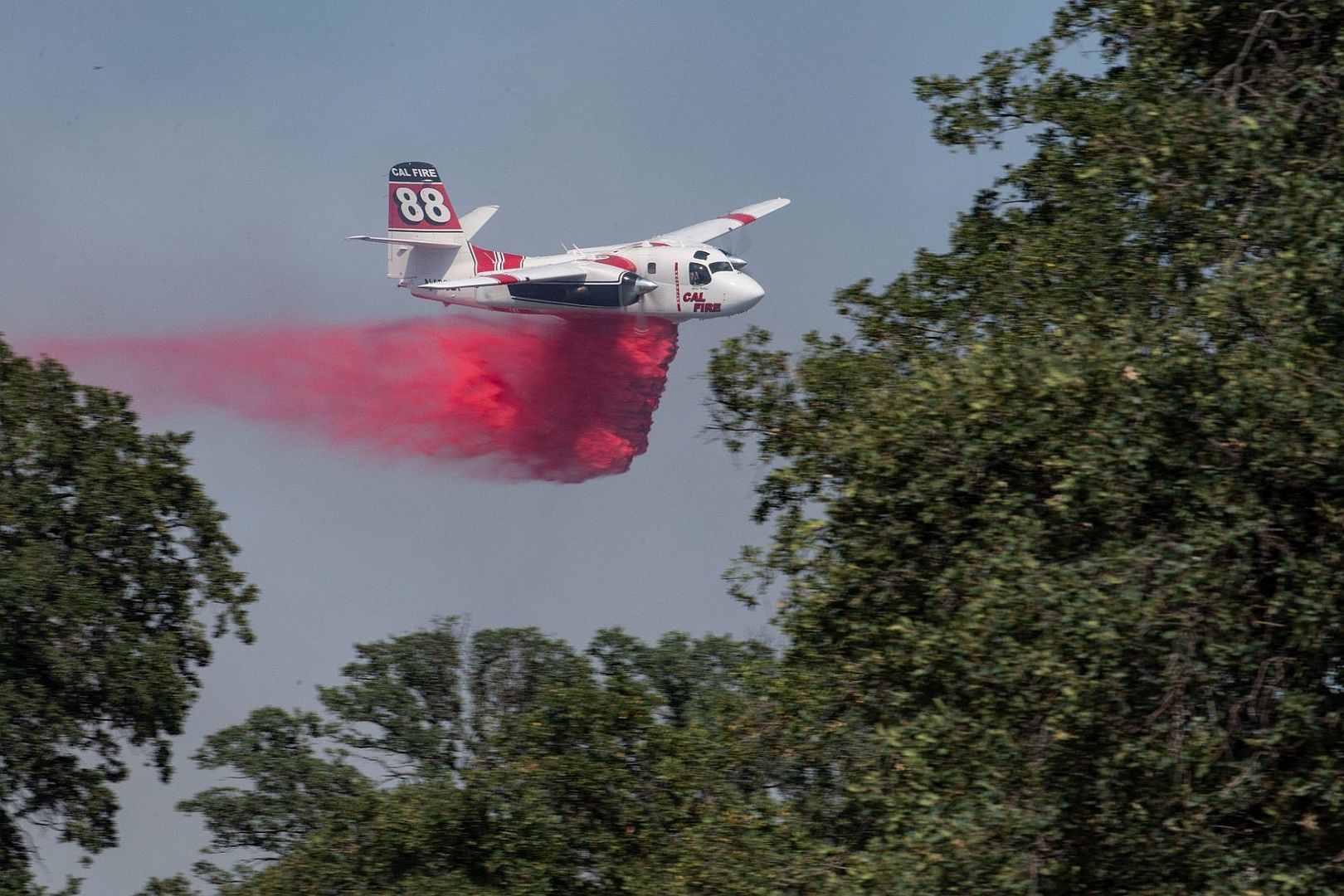 2T Airtanker Drops Fire Retardant On The Intanko Fire June 8 2021 At Beale Air Force Base California