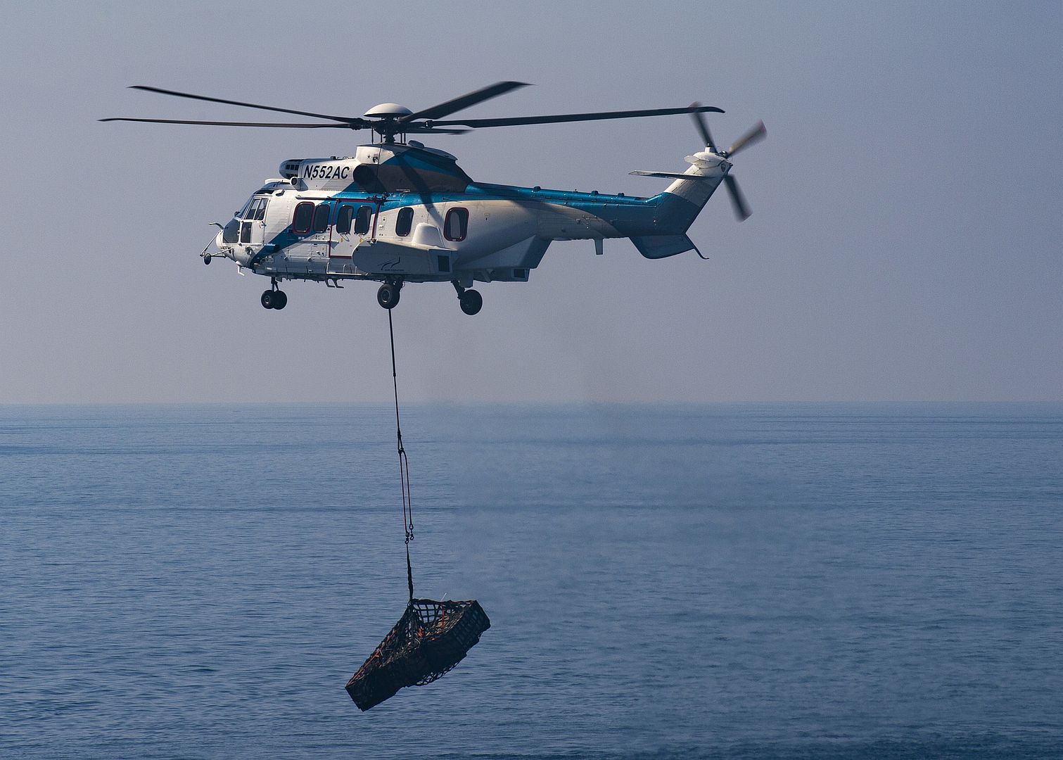 Super Puma Helicopter Assigned To The Lewis And Clark Class Dry Cargo Ship USNS Carl Brashear