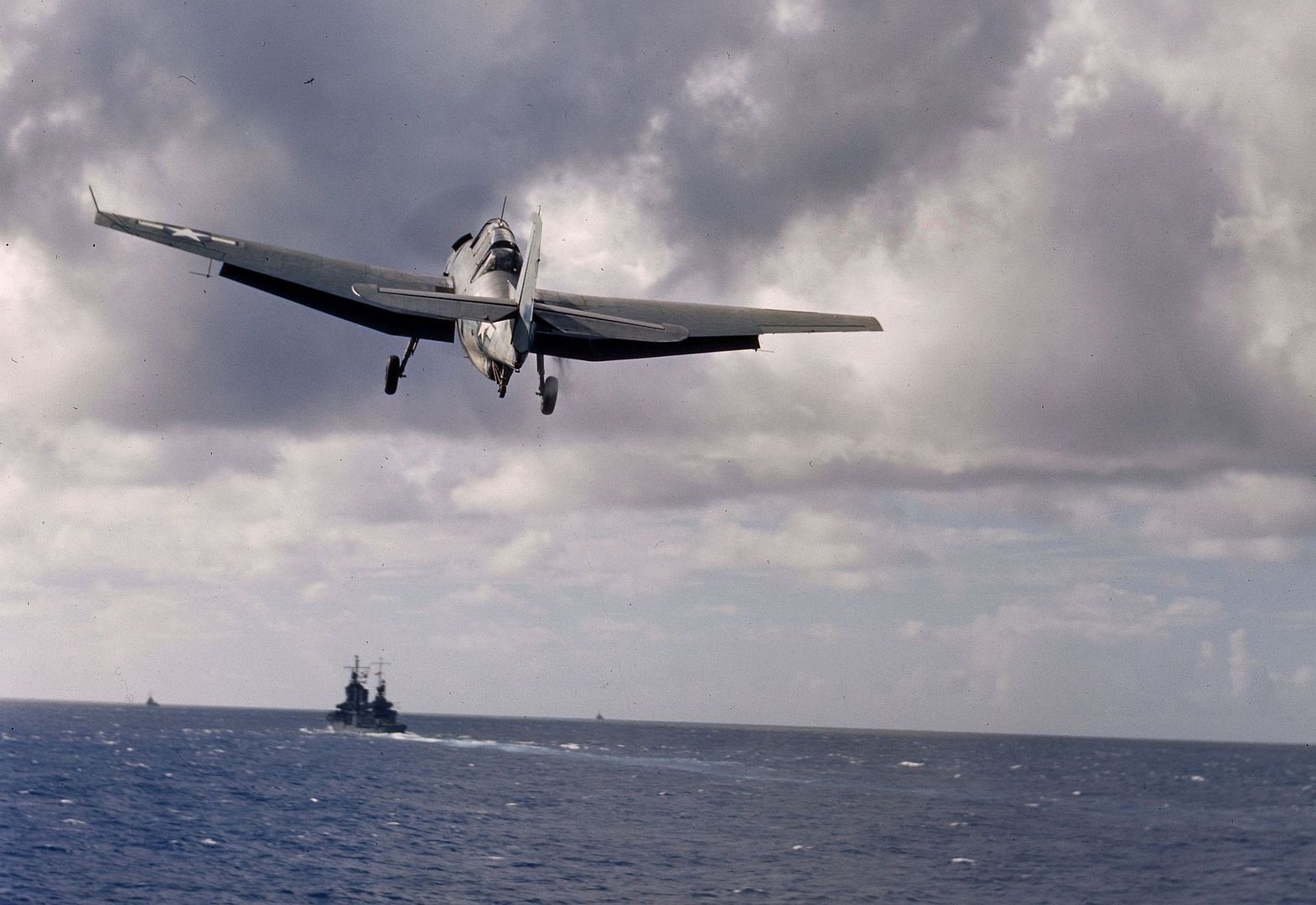 TBF Takes Off From Flight Deck Of USS Yorktown