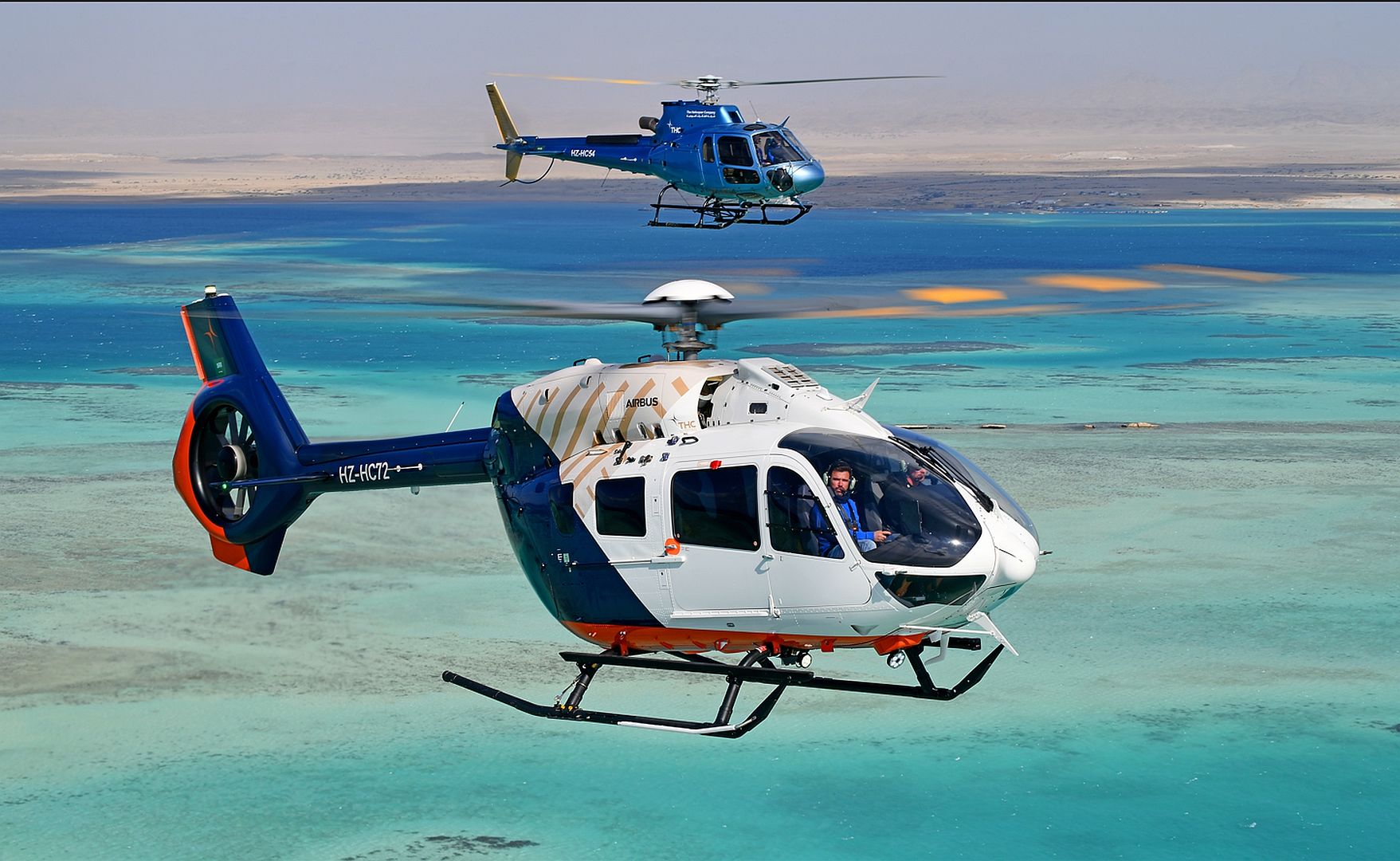 THC S H125 And H145 In Flight THC S H125 And H145 In Flight