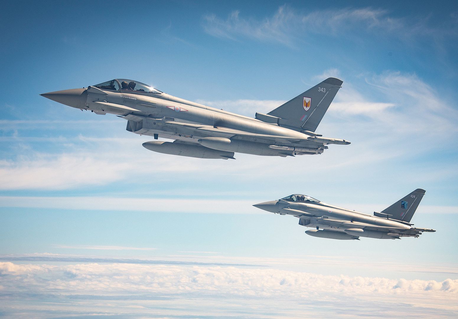 Typhoons Assigned To RAF Coningsby And RAF Lossiemouth Conduct Aerial Refueling Operations With A Voyager Tanker Aircraft Assigned To 10 Squadron From RAF Brize Norton In Support Of Exercise Point Blank July 16 2020 1