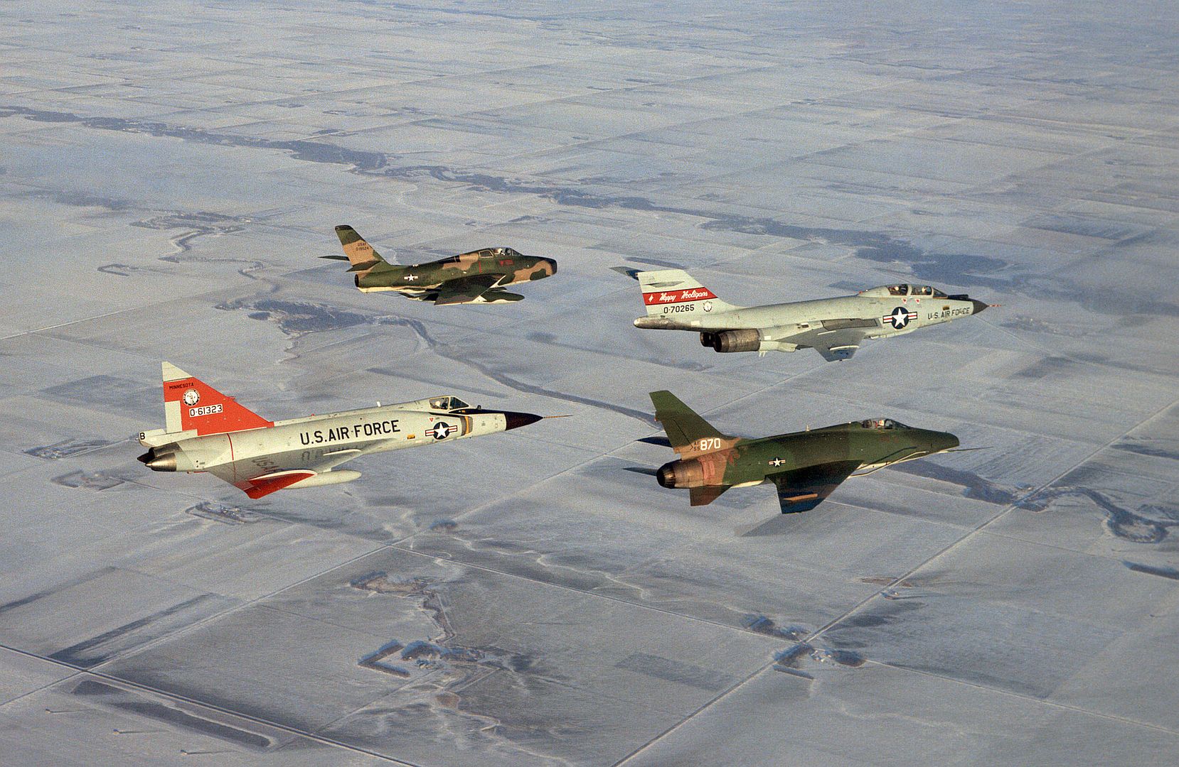  Air Force Aircraft Assigned To The 119th Fighter WingHappy Hooligans North Dakota Air National Guard Fly In Formation Near At Hector International Field North Dakota