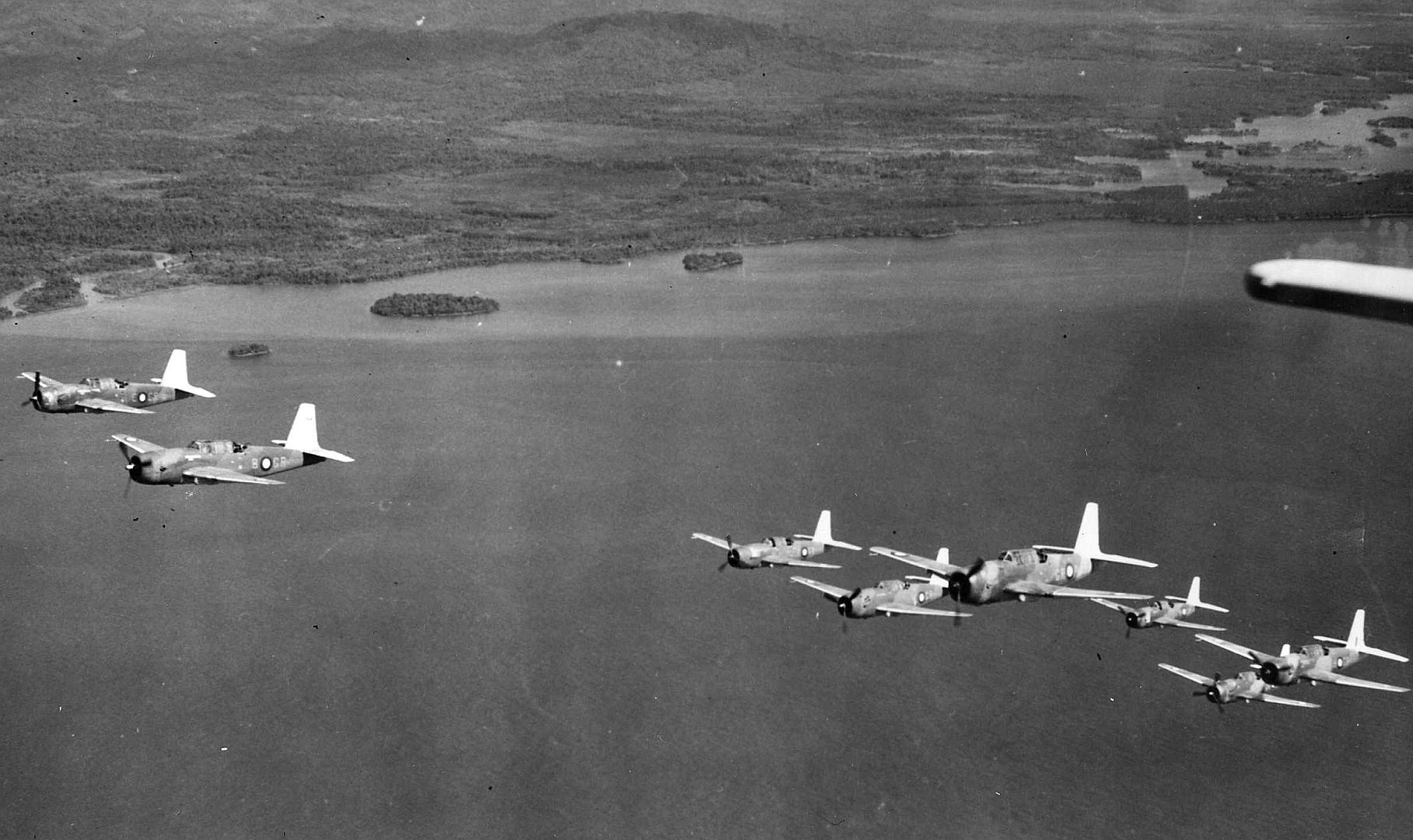 Vultee Vengeance Dive Bomber Aircraft Returning From Raid