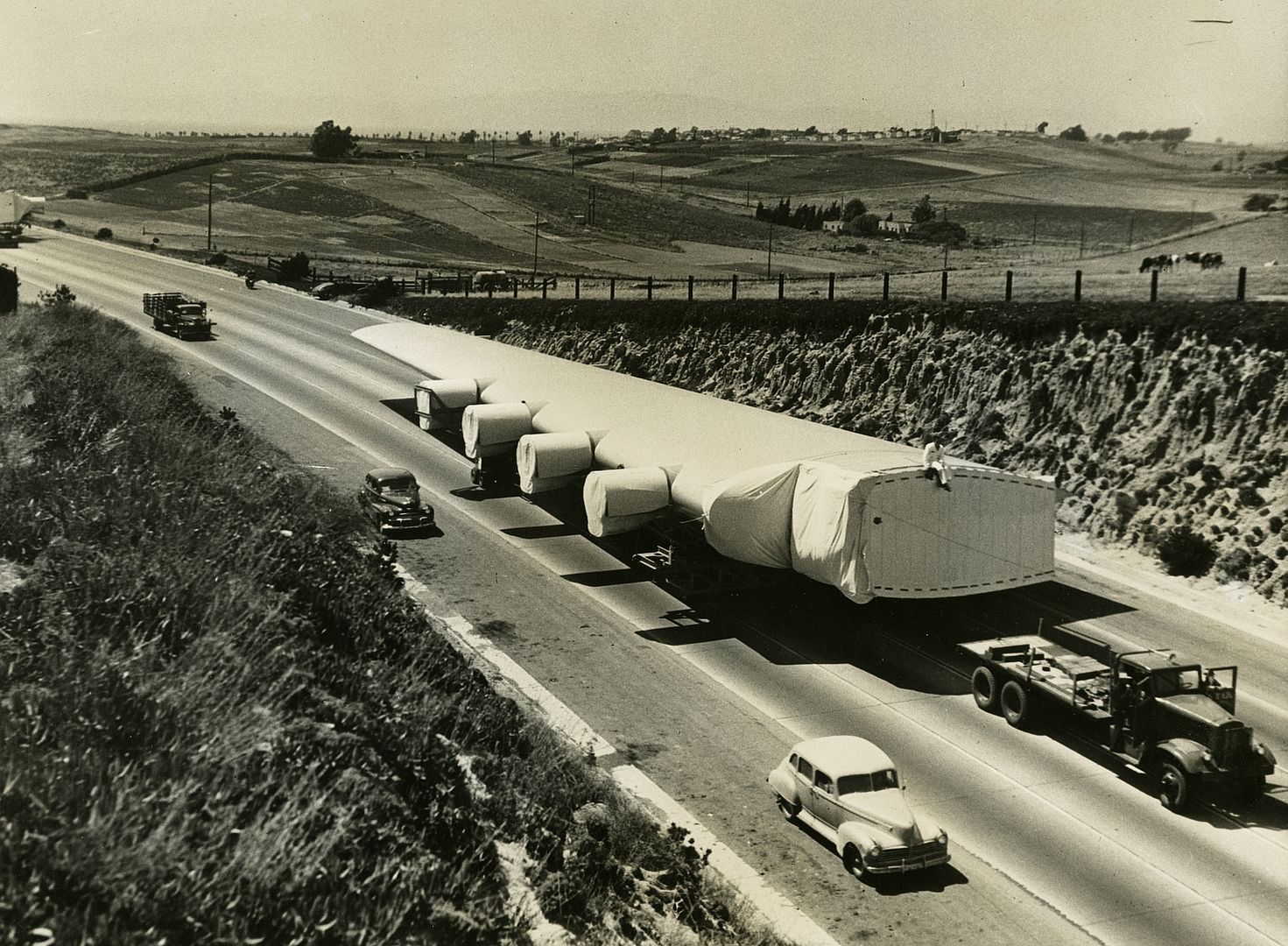 Flap Of The Flying Boat Being Moved To Los Angeles Harbor For Assembly June 1946 Flap Of The Flying Boat Being Moved To Los Angeles Harbor For Assembly June 1946