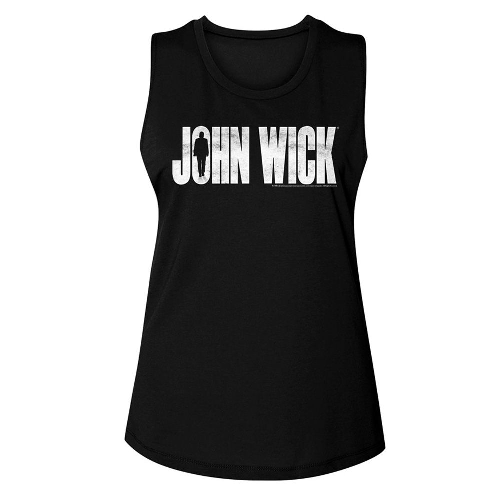 John Wick Silhouette Ladies Muscle Tank