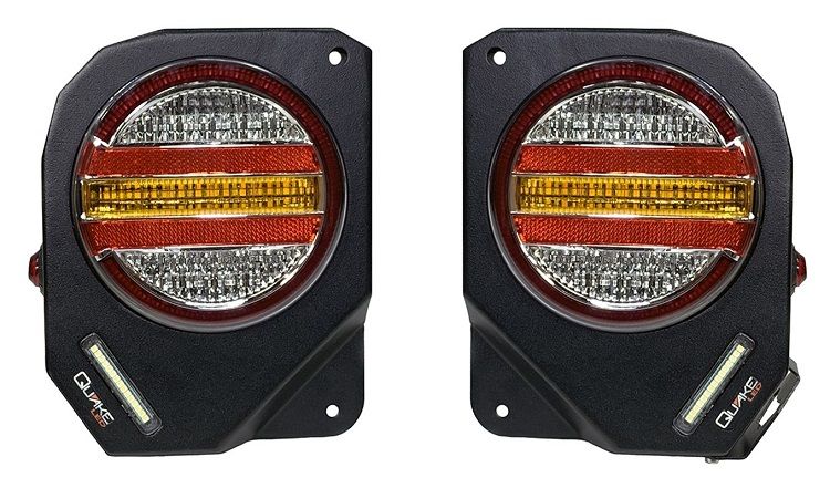 Quake LED Metal Tek Series Black Tail Lights Kit for 07-18 Jeep