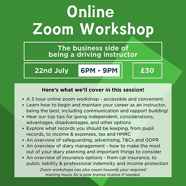 Zoom workshop - 22nd July