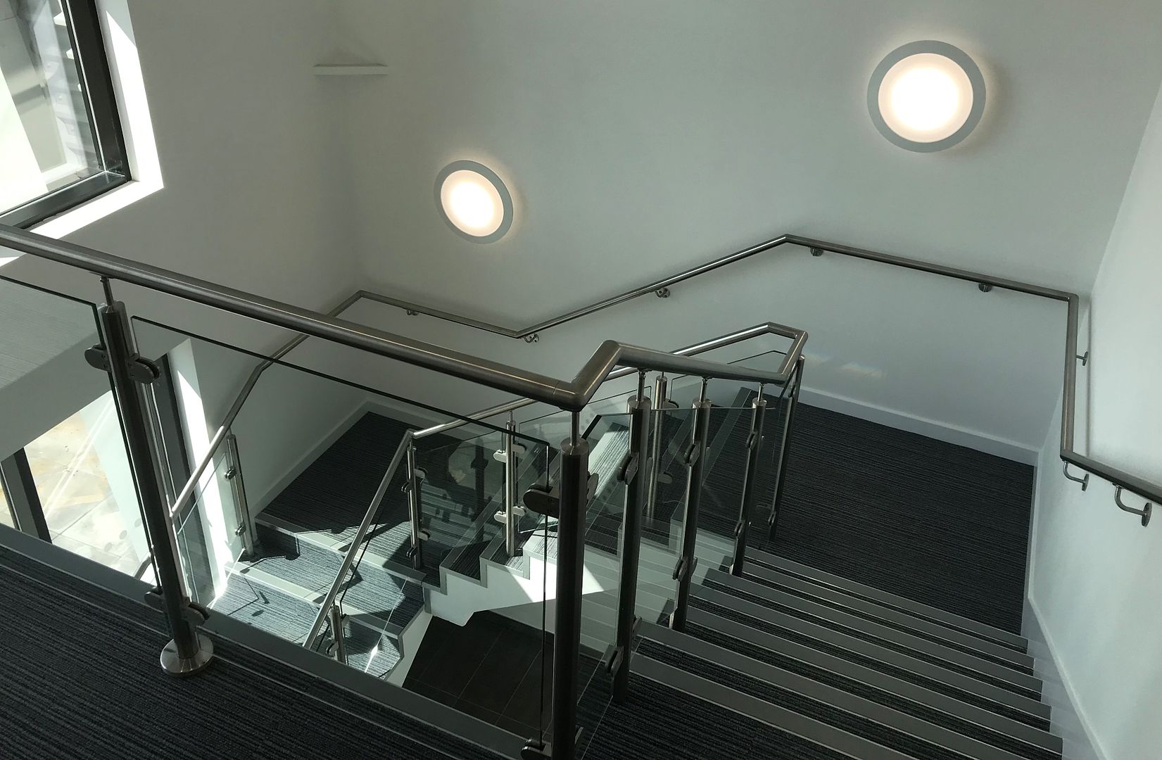 glass stair office balustrade