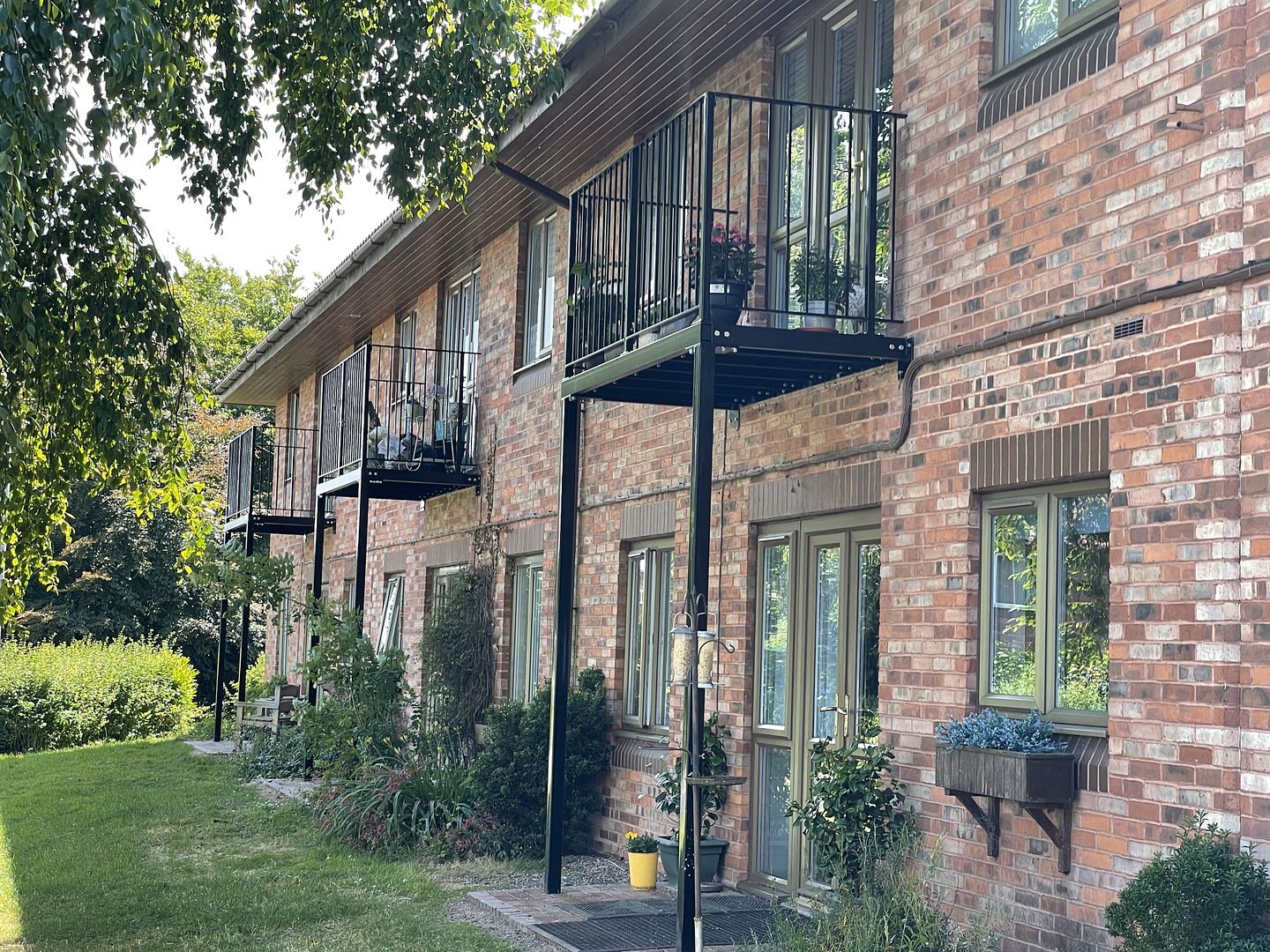 first floor walkout balcony metal railings