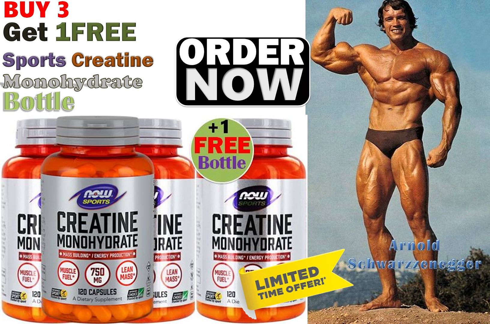 Sports Creatine Monohydrate by Now Sports