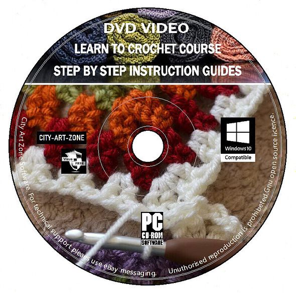 Learn To Crochet DVD Video Course Step By Step Complete Guides Lessons New +2