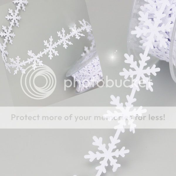 Cinta decorativa de copo de nieve con relieve para el día de Navidad